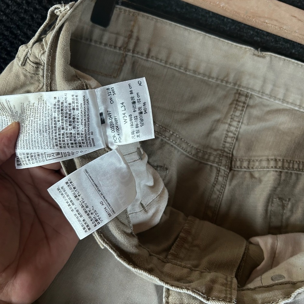 Levi's 559 Relaxed Straight Tan Khaki White Tab‎ Denim Jeans Pants Men's 34x34 - Picture 3 of 7